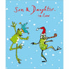 Two Christmas Frogs Dancing Card