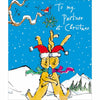 Hugging Bunnies Christmas Card