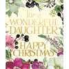 Green And Purple Flowers For Daughter & Son-In-Law Christmas Card