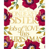 Purple And Yellow Flowers With Vines For Sister Christmas Card