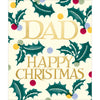 Multi-Coloured Holly For Dad Christmas Card