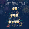 Pyramid Of Champagne Glasses For New Year Card