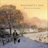 Dad, Man And Dog Walking In Snowy Sheep Field Christmas Card