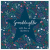 Granddaughter Star With Surrounding Flowers Christmas Card