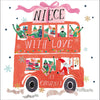 Red Bus Niece Christmas Card