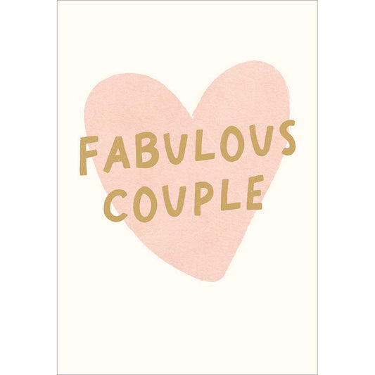 "Fabulous Couple" Heart Wedding Card