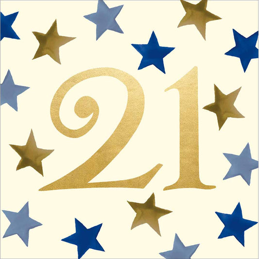 Emma Bridgewater Stars 21st Birthday Card