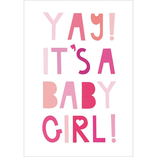 "Yay It's A Girl!" Pink Card