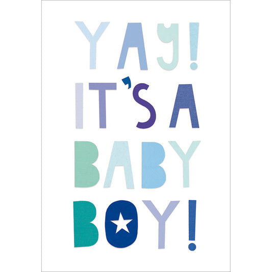 "Yay It's A Boy!" Blue Card