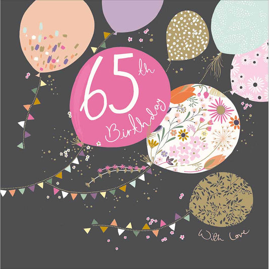 65th Balloons Birthday Card