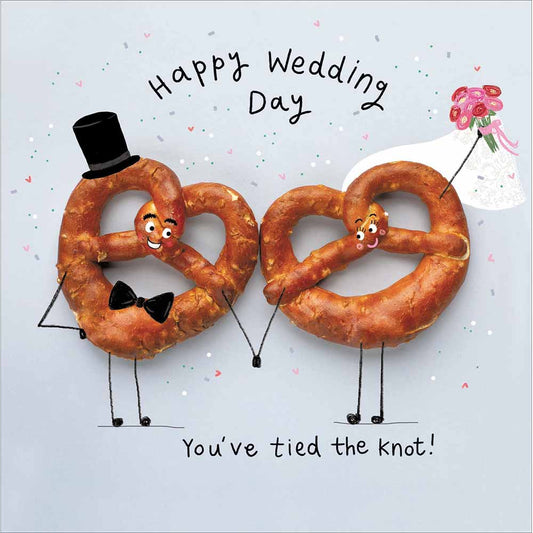 "You've Tied The Knot" Pretzel Wedding Card