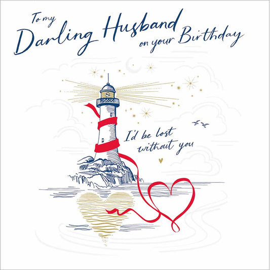 "Lost Without You" Husband Birthday Card