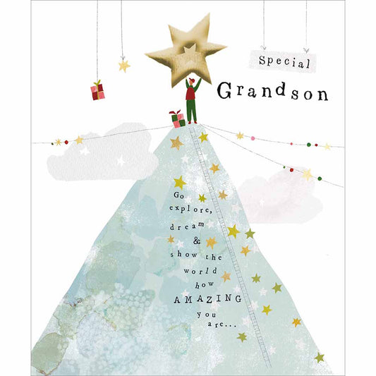 Top Of The World Special Grandson Birthday Card