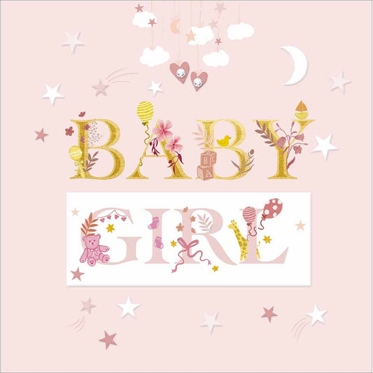 Gold & Pink Special Baby Girl Card