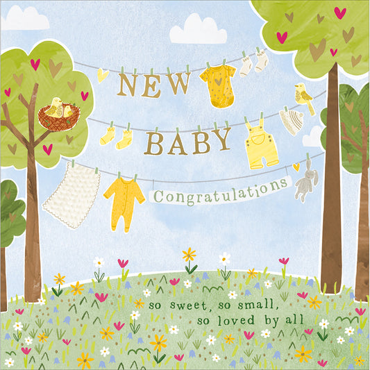 Washing Line "New Baby" Card