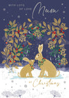 Festive Hares Mum Christmas Card