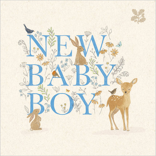 "New Baby Boy" Animals Card