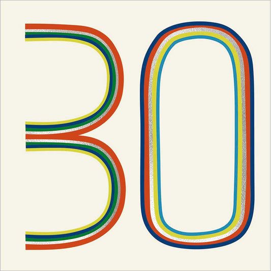 Rainbow 30th Birthday Card