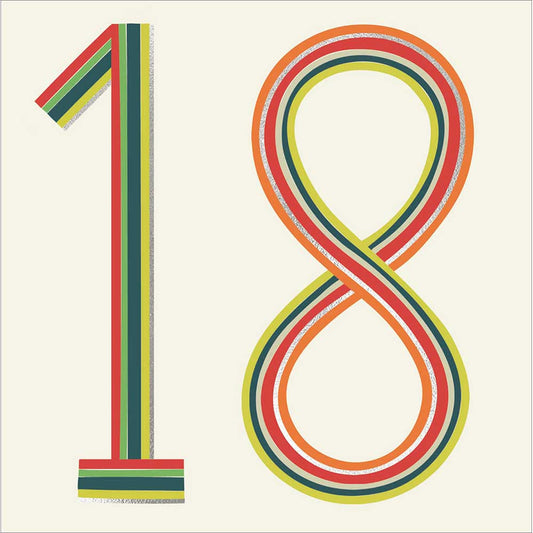 Colourful 18th Birthday Card