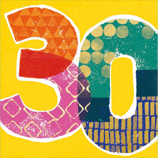 Colourful 30th Birthday Card