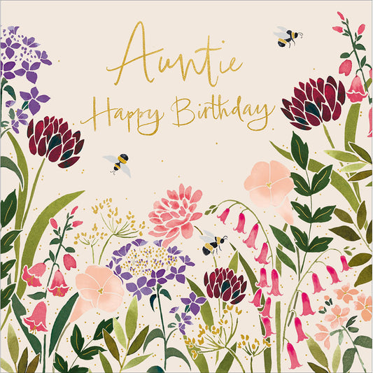 Wildflowers Auntie Birthday Card