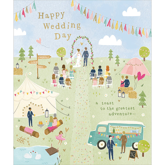 "A Toast To The Greatest Adventure" Wedding Card
