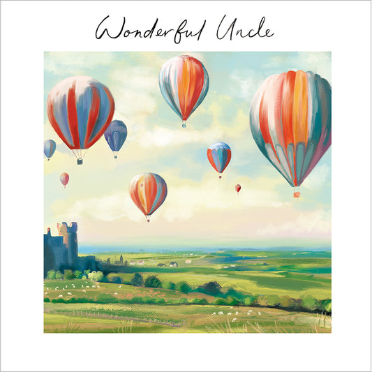 Hot Air Balloons "Wonderful Uncle" Birthday Card