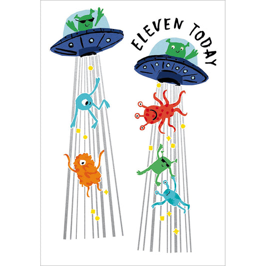 UFO 11th Birthday Card