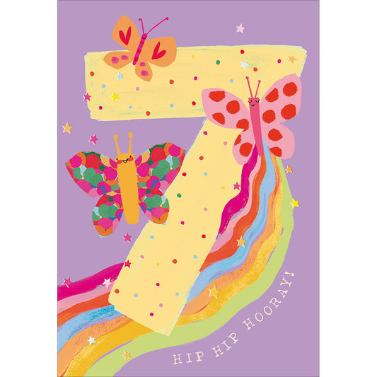 Butterflies 7th Birthday Card