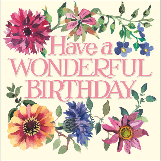Wonderful Birthday Flowers Card