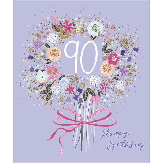 Birthday Bouquet 90th Birthday Card