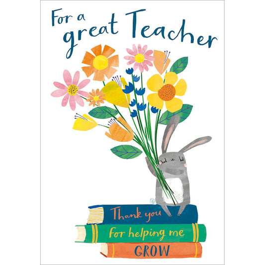 Thank You Teacher Flowers Card