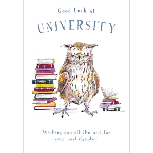 Wise Owl Good Luck At Uni Card