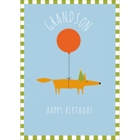 Little Fox Grandson Birthday Card