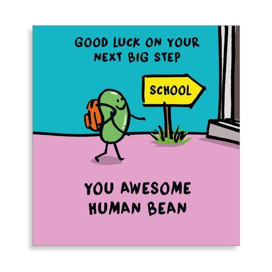 Bean Off To School Card