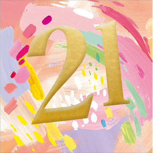 Colourwash 21st Birthday Card