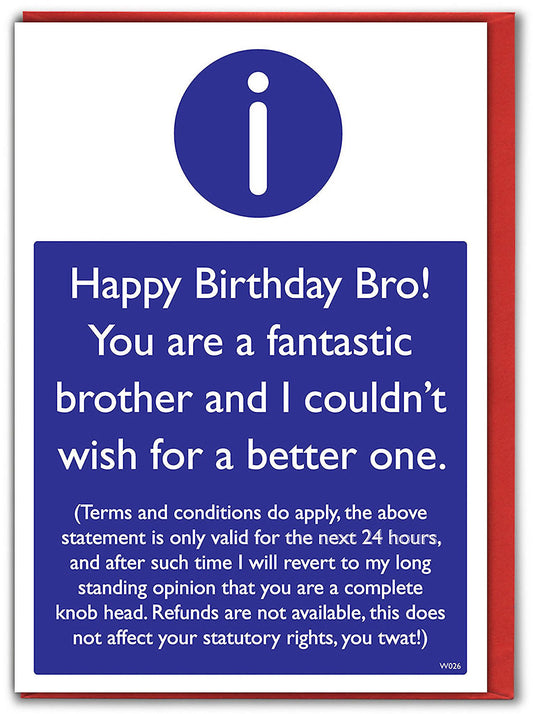 T&Cs Brother Birthday Card