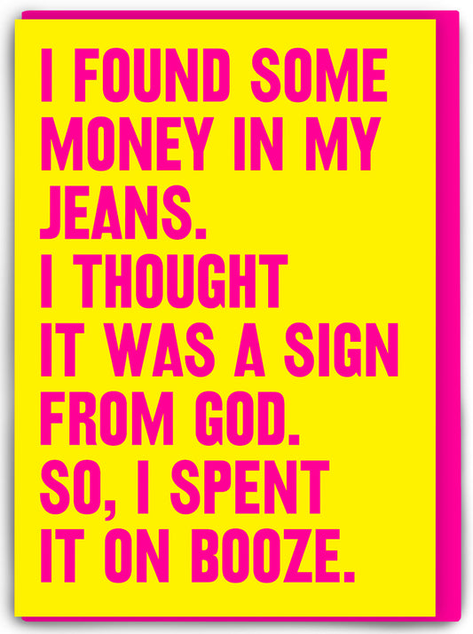 Spent It On Booze Birthday Card