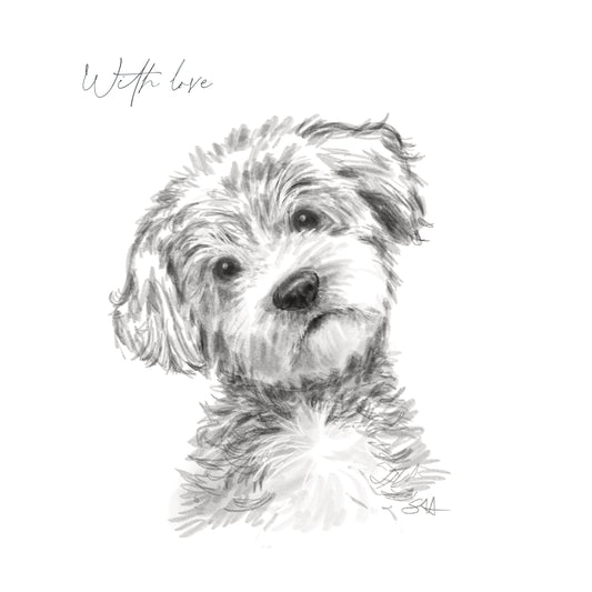 With Love Cute Dog Card