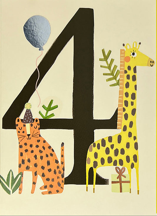 4th Birthday Animal Card