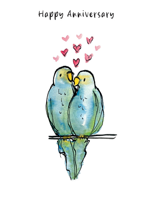 "Happy Anniversary" Love Birds Card