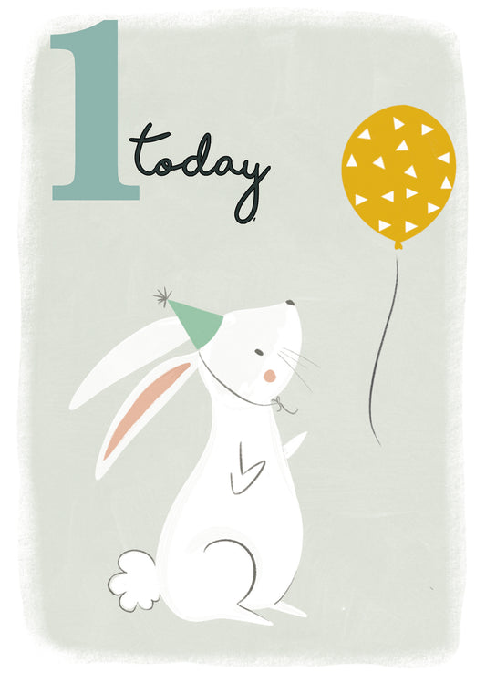 Bunny 1st Birthday Card