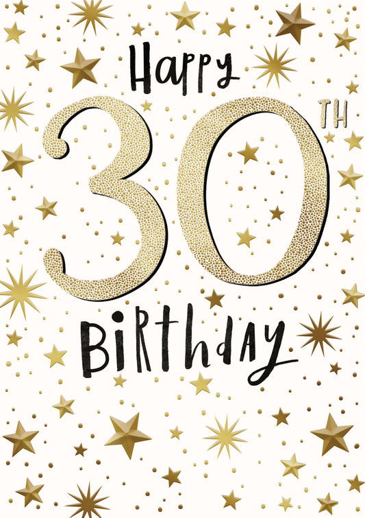 Stars "Happy 30th Birthday" Card