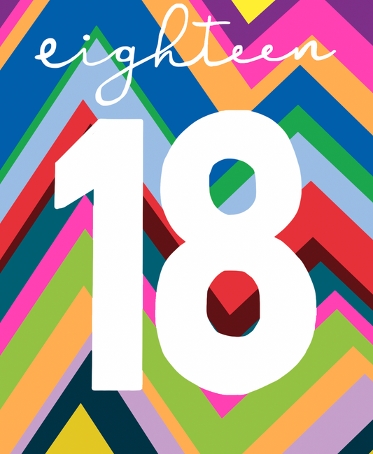 Zig Zag 18th Birthday Card