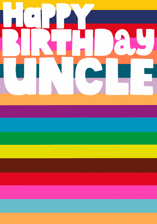 Bold Colour Uncle Birthday Card