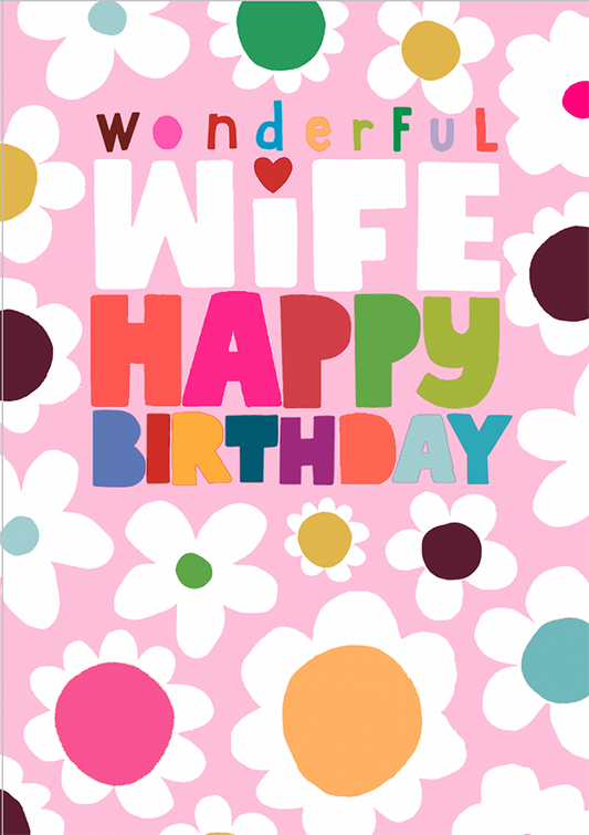 Bold Wonderful Wife "Happy Birthday" Card