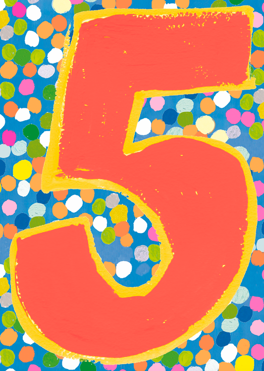 Spotty 5th Birthday Card