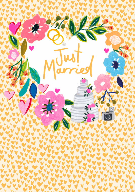 "Just Married" Wedding Card