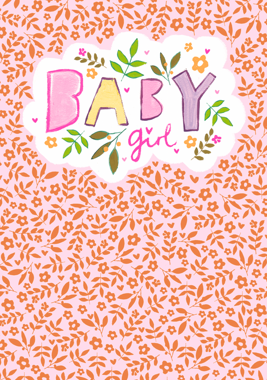 "Baby Girl" Pink Cloud Card