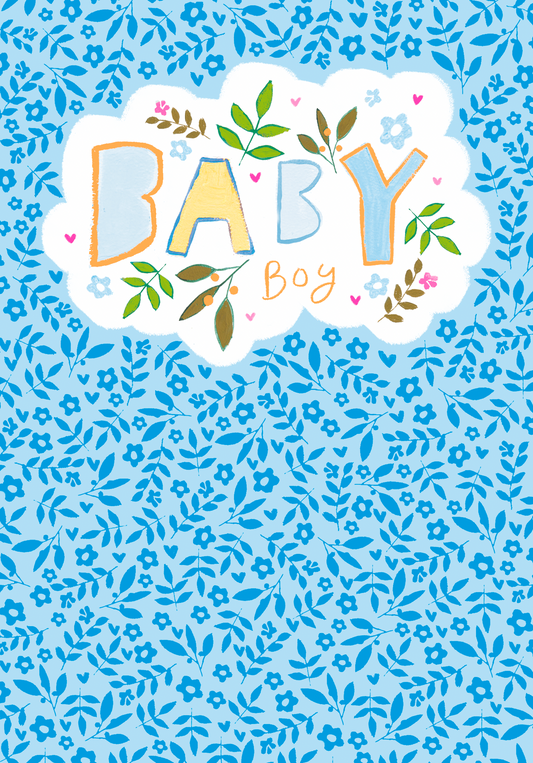 "Baby Boy" Blue Cloud Card